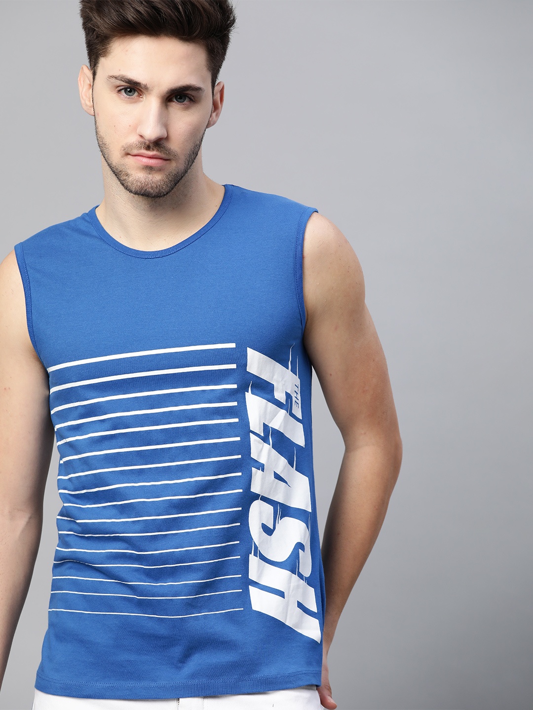 

Justice League Men Blue & White The Flash Print T-shirt