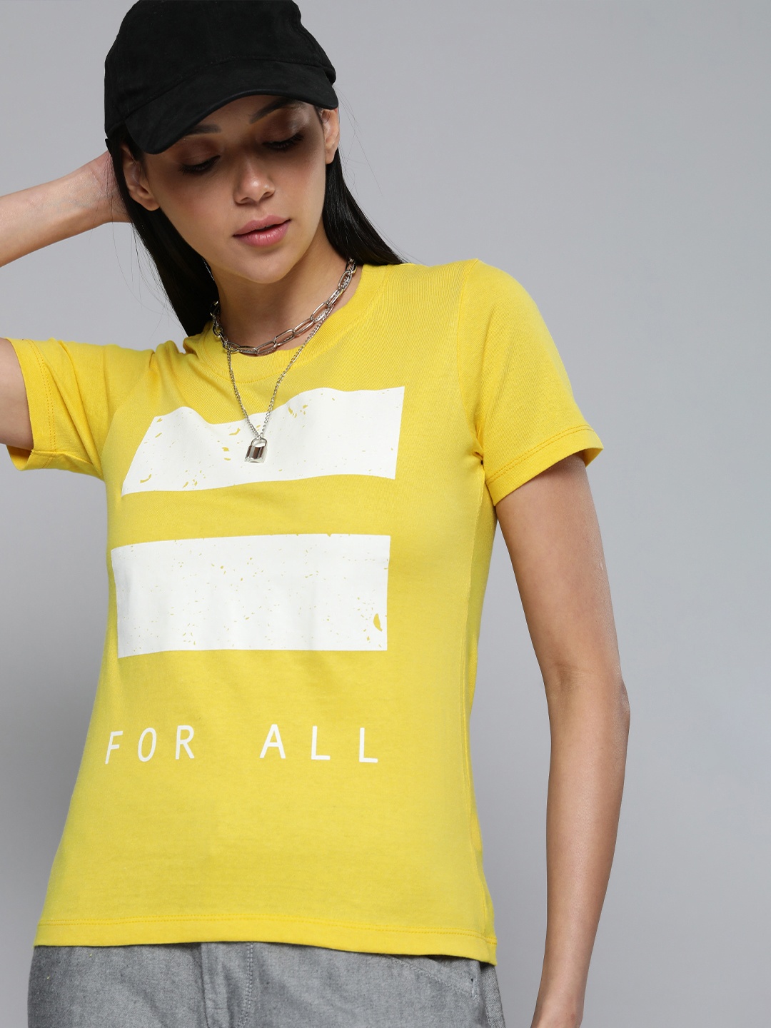 

Kook N Keech Women Yellow Colourblocked Casual T-shirt