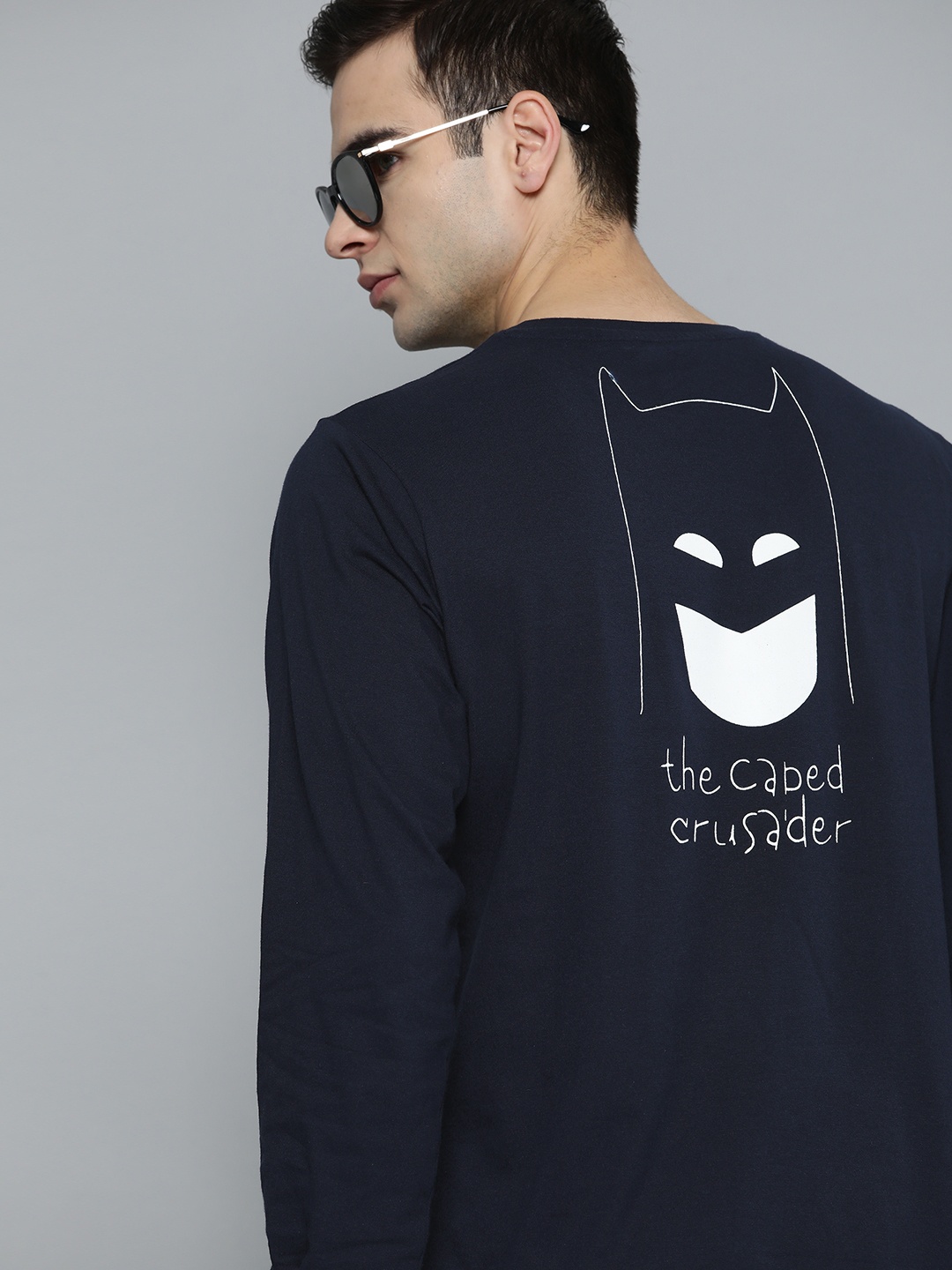 

Kook N Keech Batman Men Navy Blue Pure Cotton Printed Back Pure Cotton T-shirt