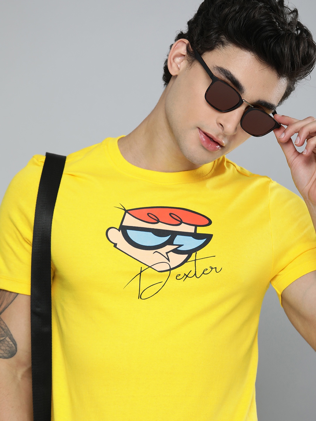 

Dexter by Kook N Keech Men Yellow & Black Printed T-shirt