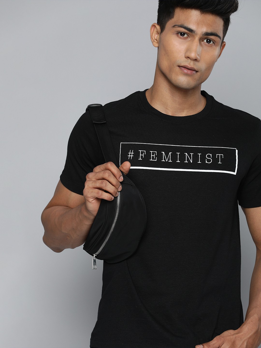 

Kook N Keech Marvel Men Black Typography Printed Pure Cotton T-shirt