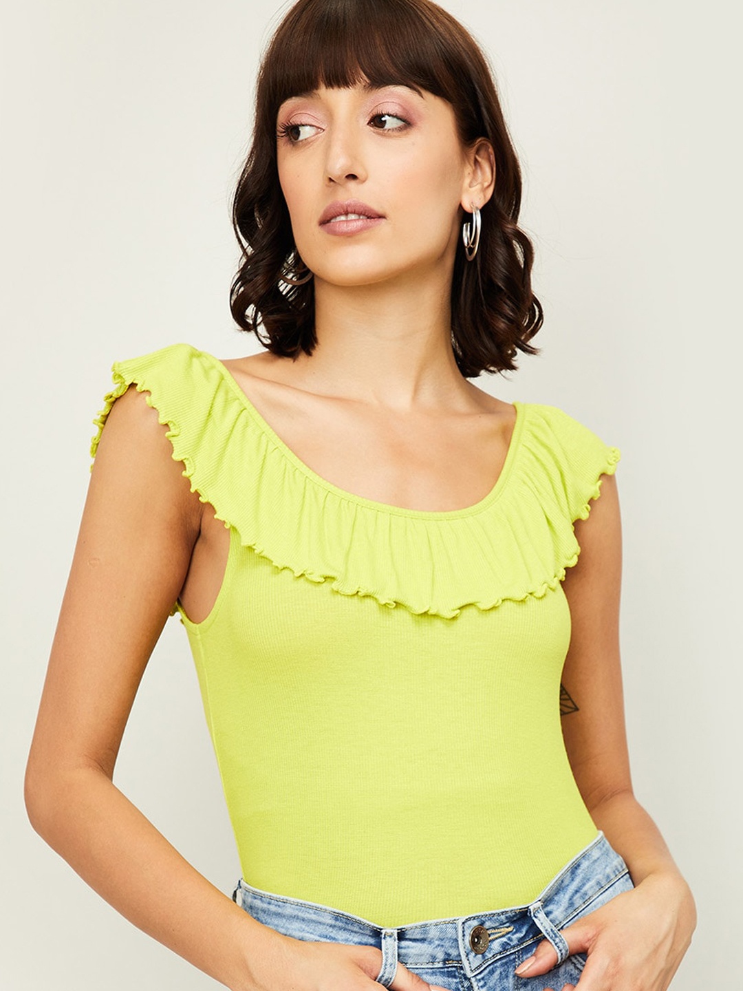 

Ginger by Lifestyle Lime Green Regular Top