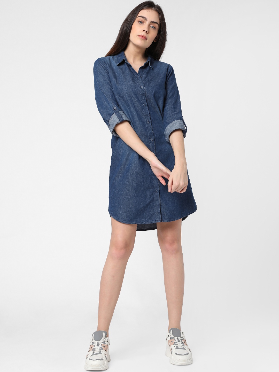 

Vero Moda Women Blue Solid Shirt Dress