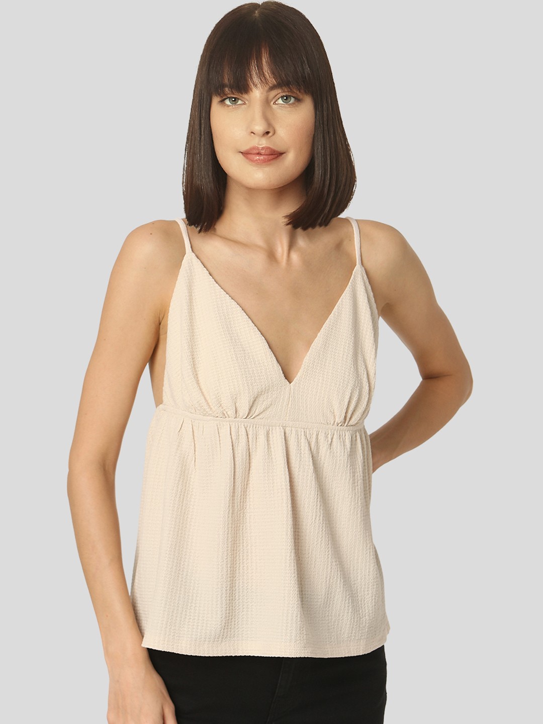 

Vero Moda Beige Regular Top with Shoulder Straps