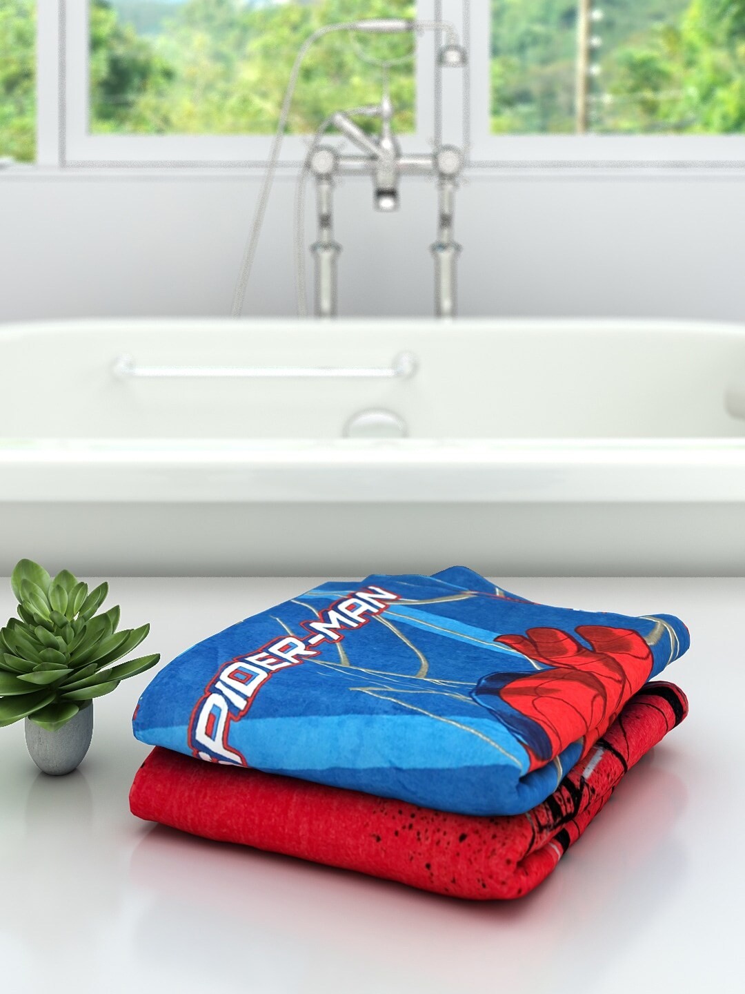 

Marvel Kids Set Of 2 Avengers Printed 350 GSM Cotton Bath Towels, Multi
