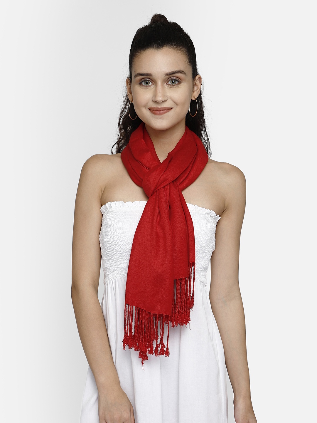 

Aditi Wasan Women Red Solid Stole