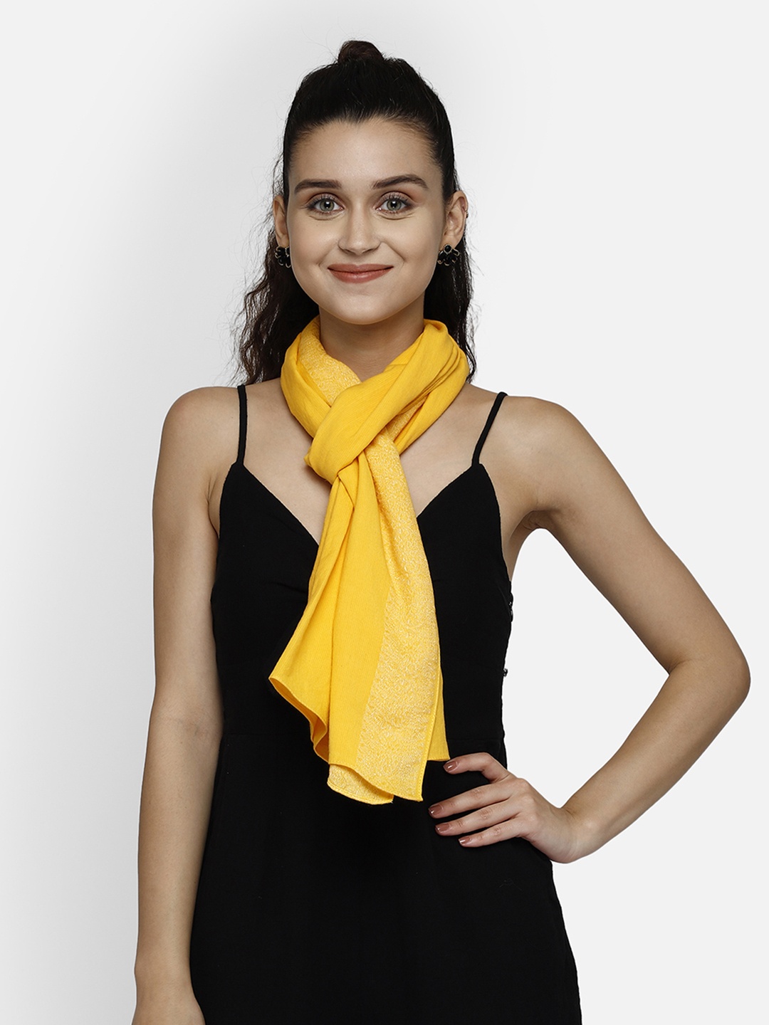 

Aditi Wasan Women Yellow Solid Stole