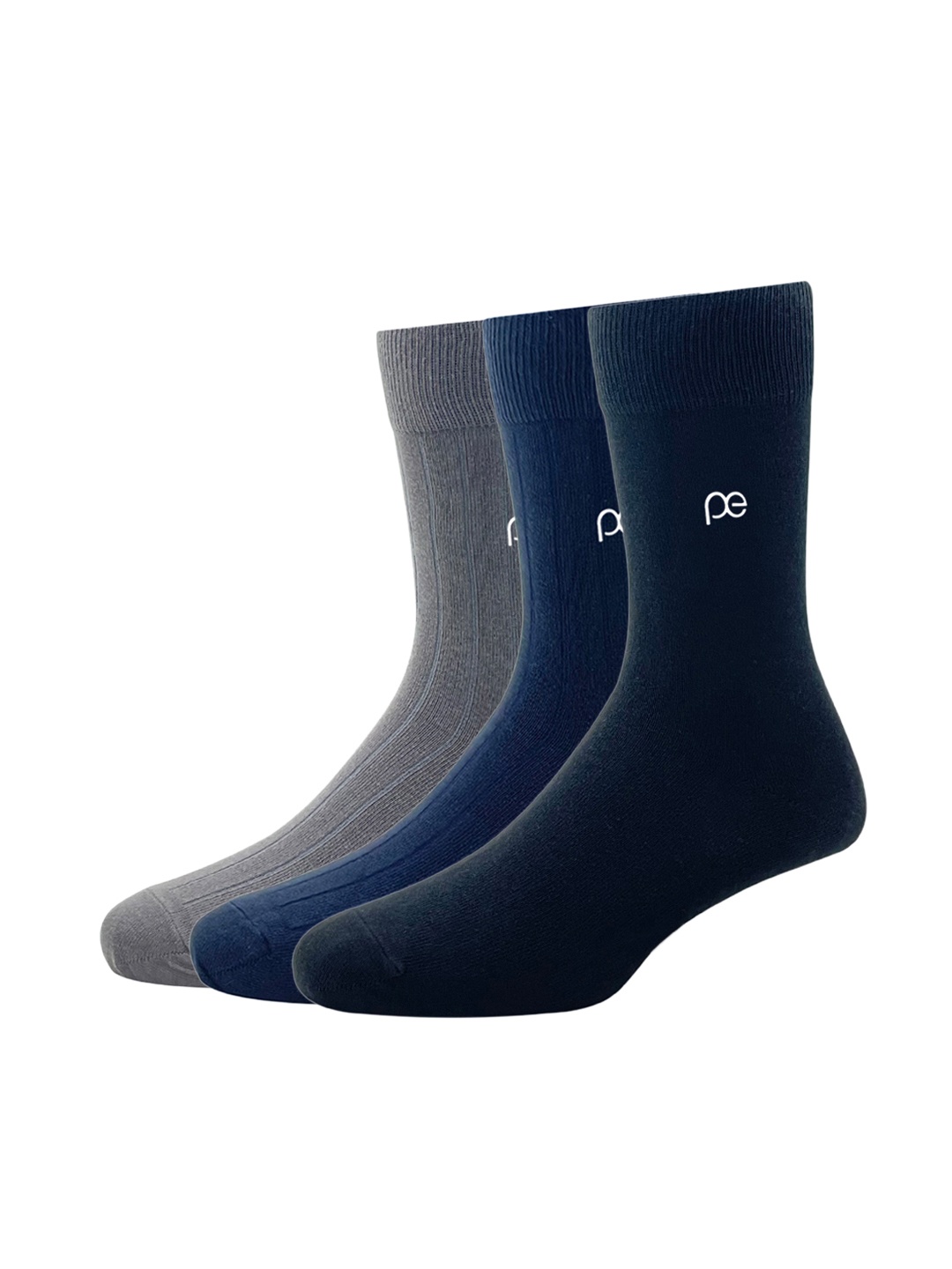 

Peter England Men Pack Of 3 Calf-Length Socks, Navy blue