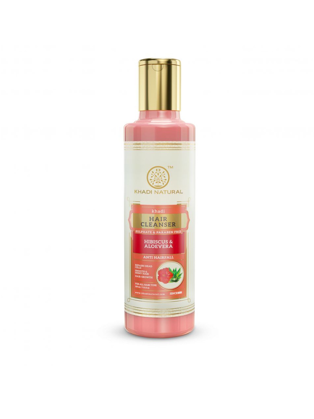 

Khadi Natural Hibiscus Alovera Cleanser-Shampoo Sulphate Paraben-Free, White