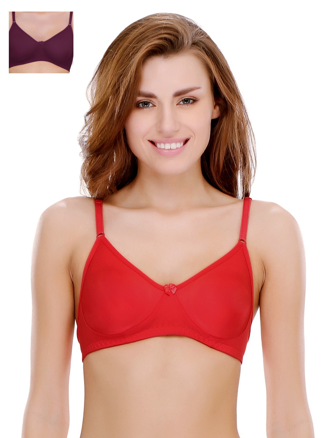 

Clovia Pack Of 2 Bra, Red