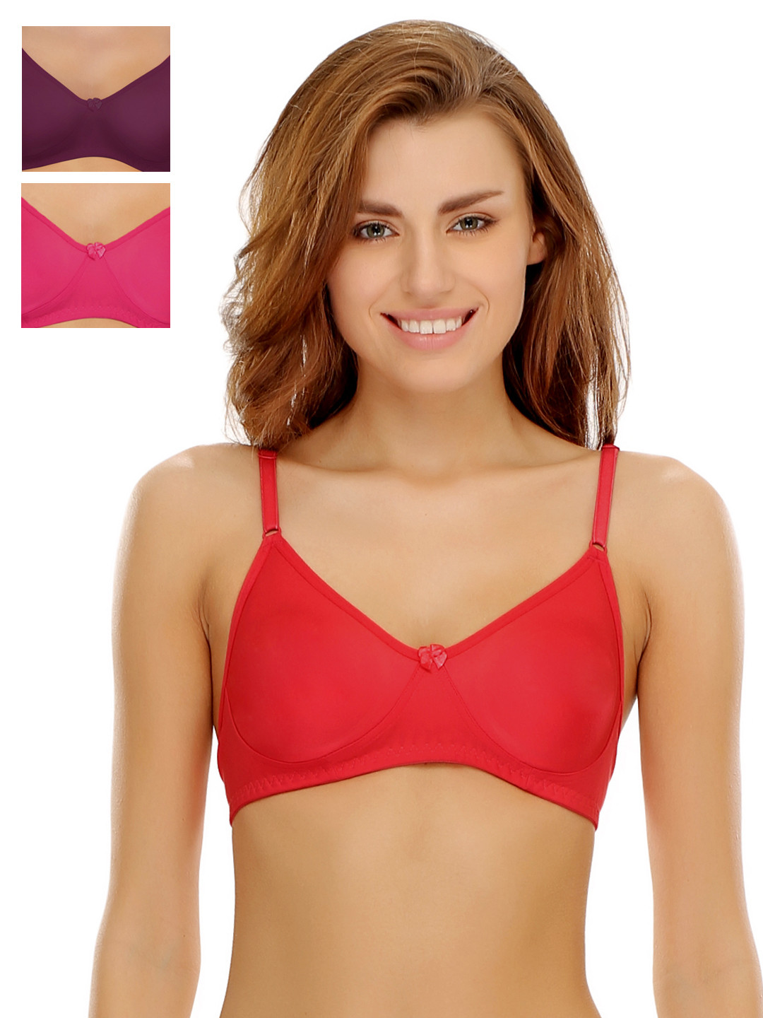 

Clovia Pack Of 3 Bra, Red