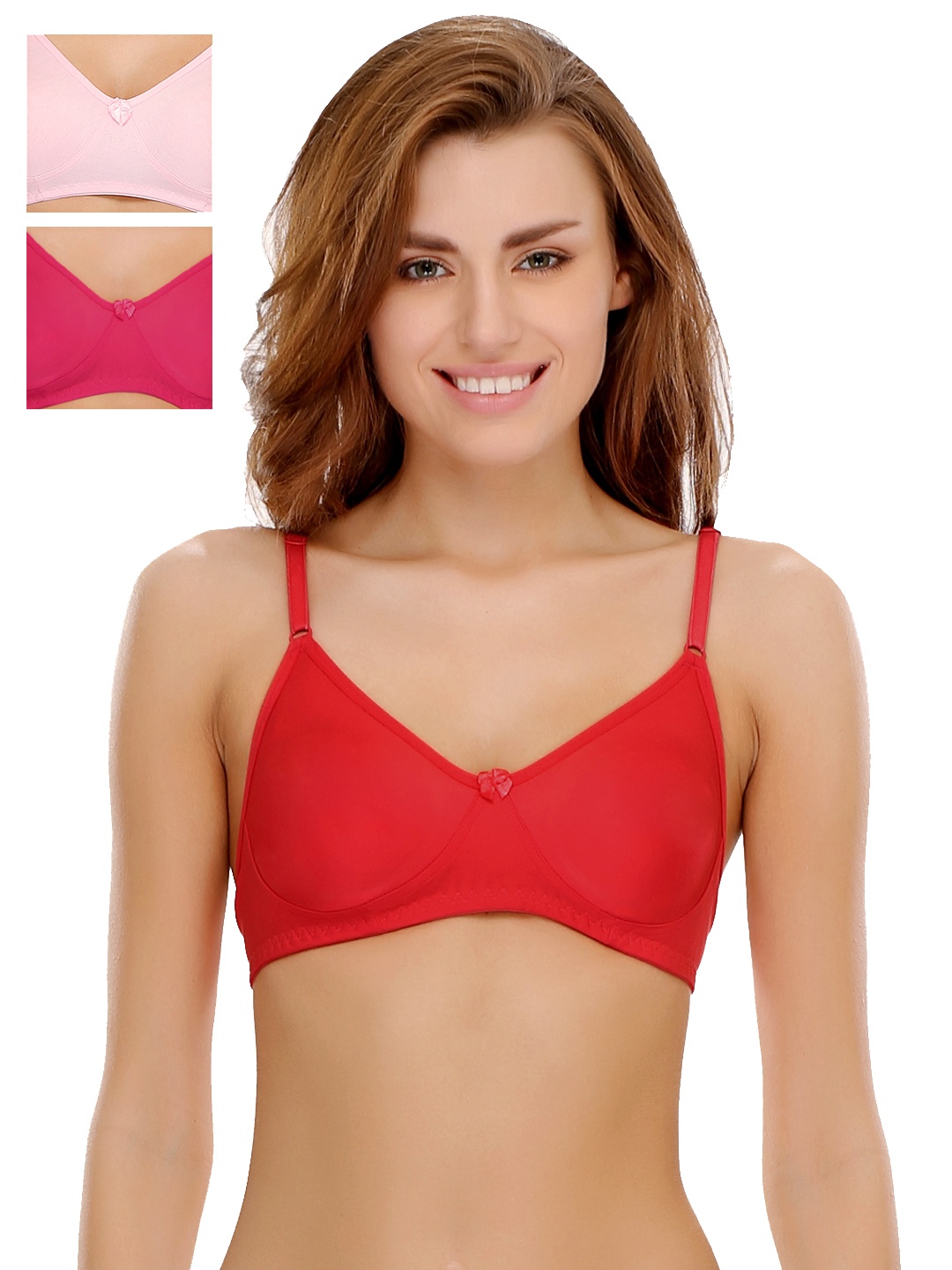 

Clovia Pack Of 3 Bra, Red