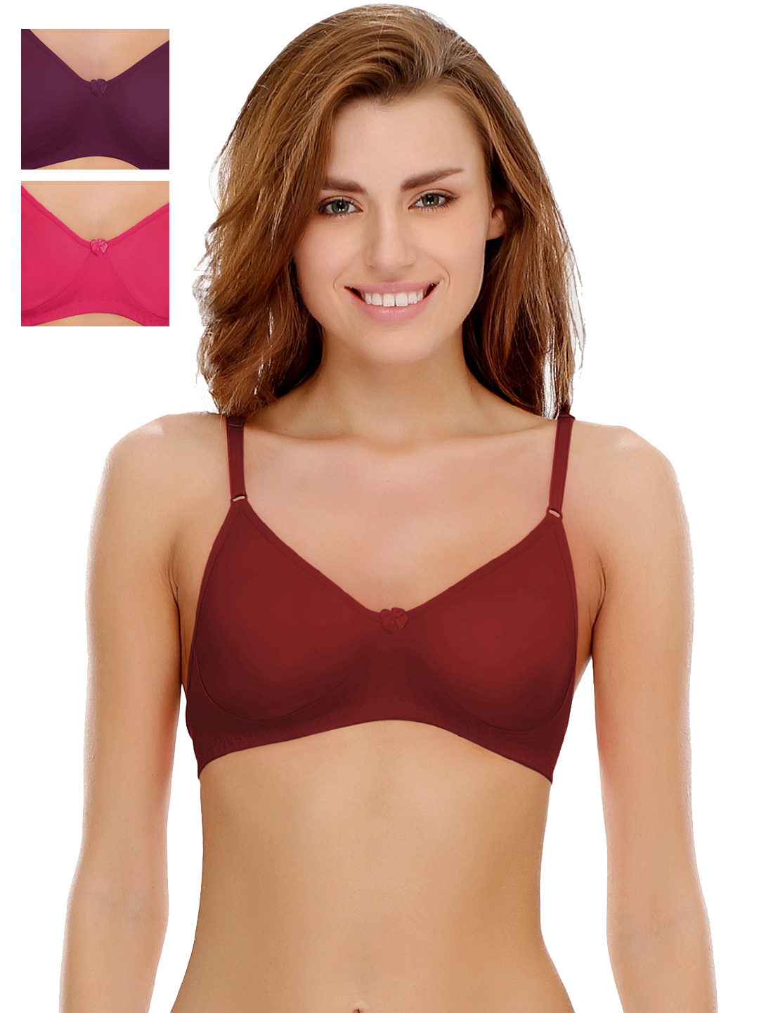 

Clovia Pack Of 3 Bra, Maroon