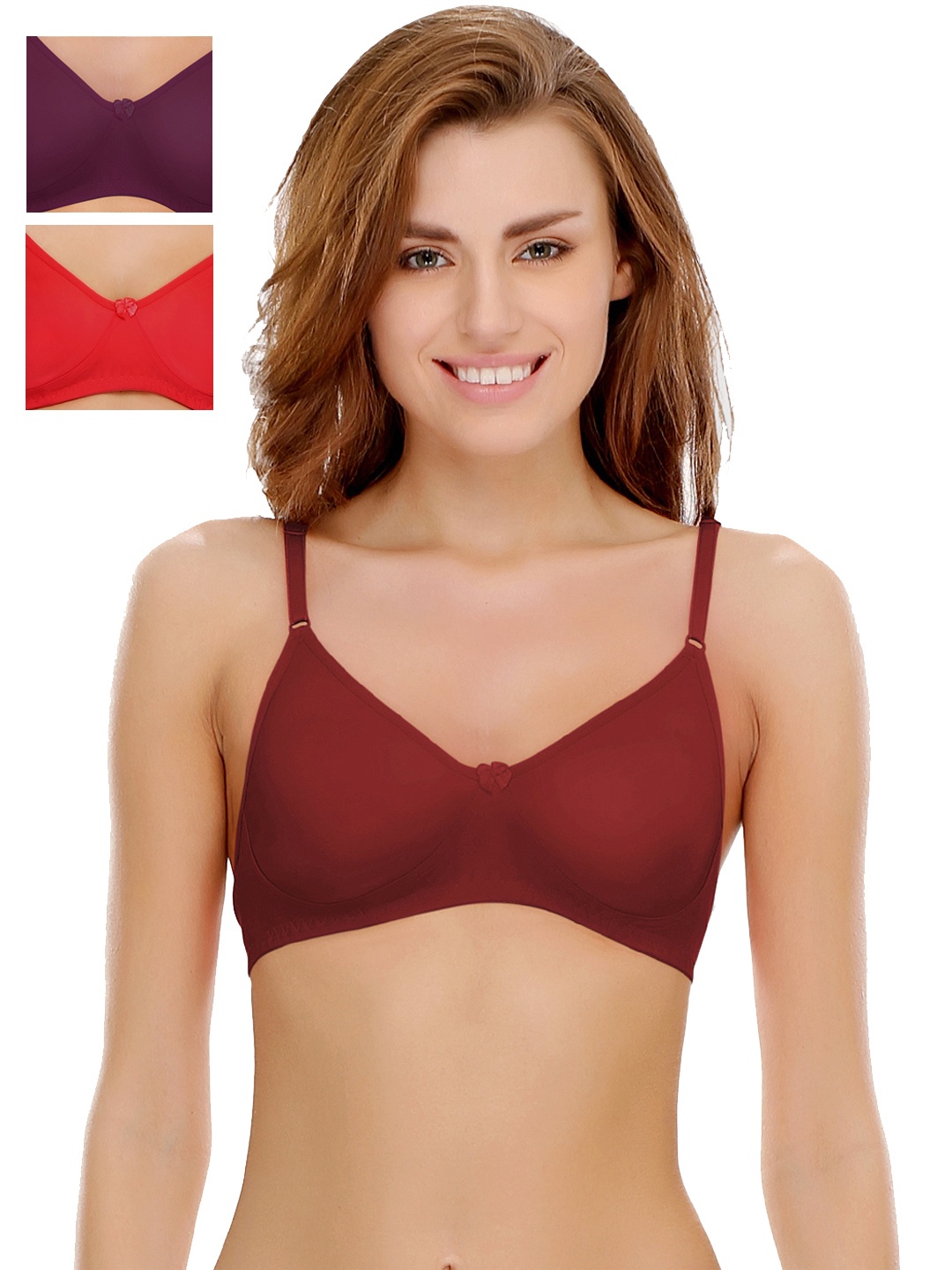 

Clovia Pack Of 3 Bra, Red