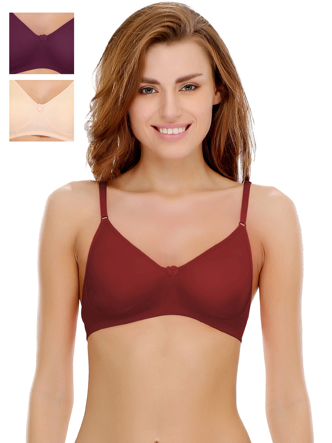 

Clovia Pack Of 3 Bra, Maroon
