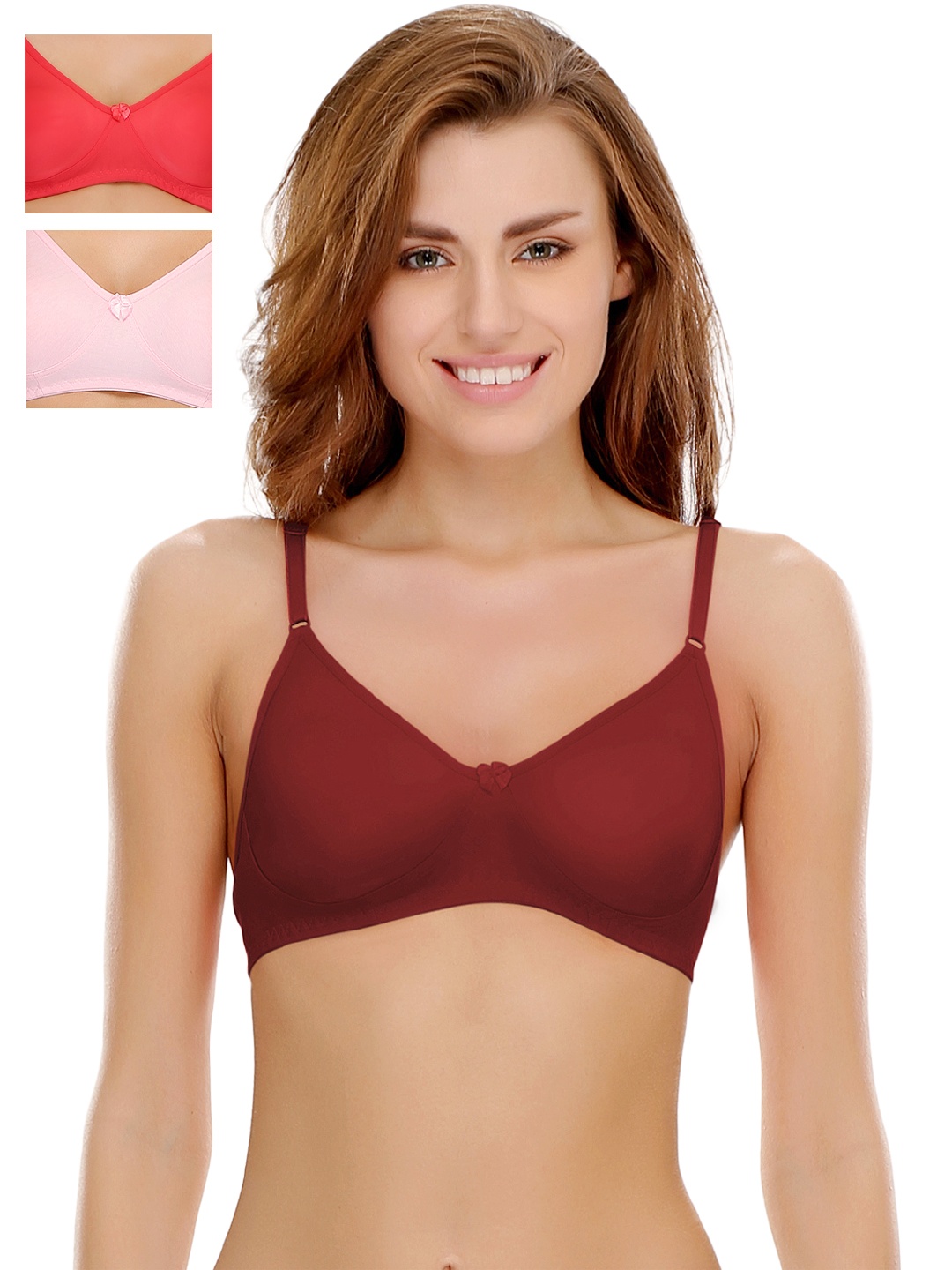 

Clovia Pack Of 3 Bra, Maroon