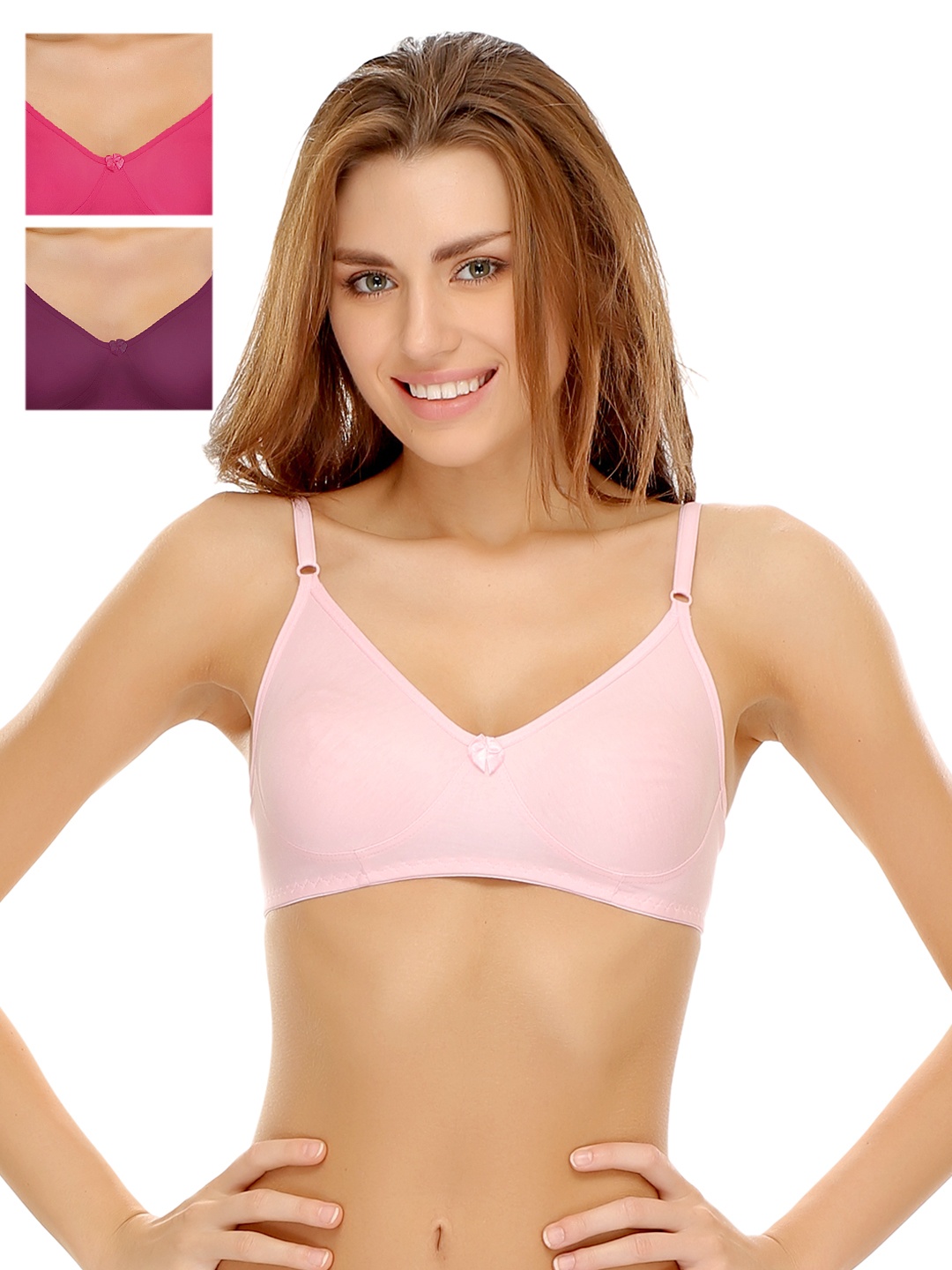 

Clovia Pack Of 3 Bra, Pink