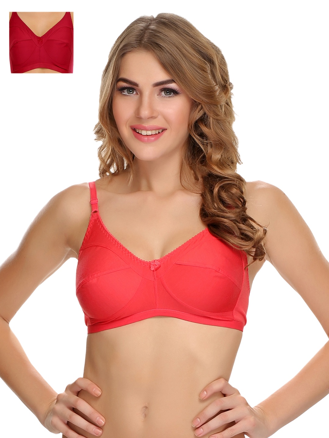 

Clovia Pack Of 2 Bra, Red