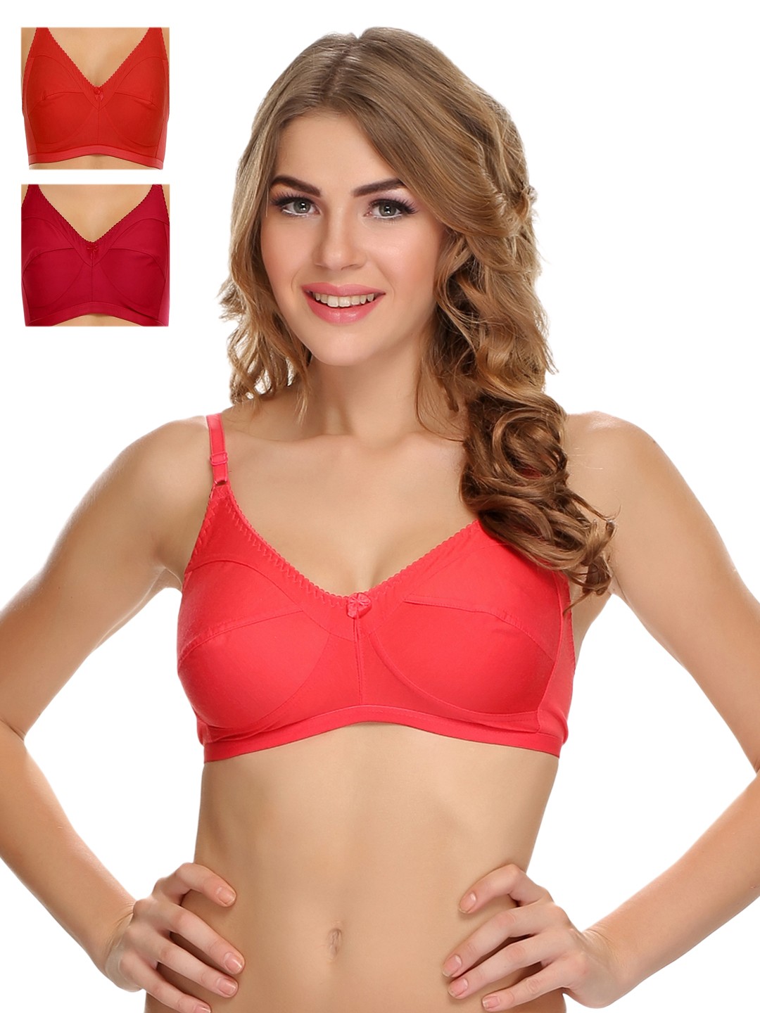 

Clovia Pack Of 3 Bra, Red