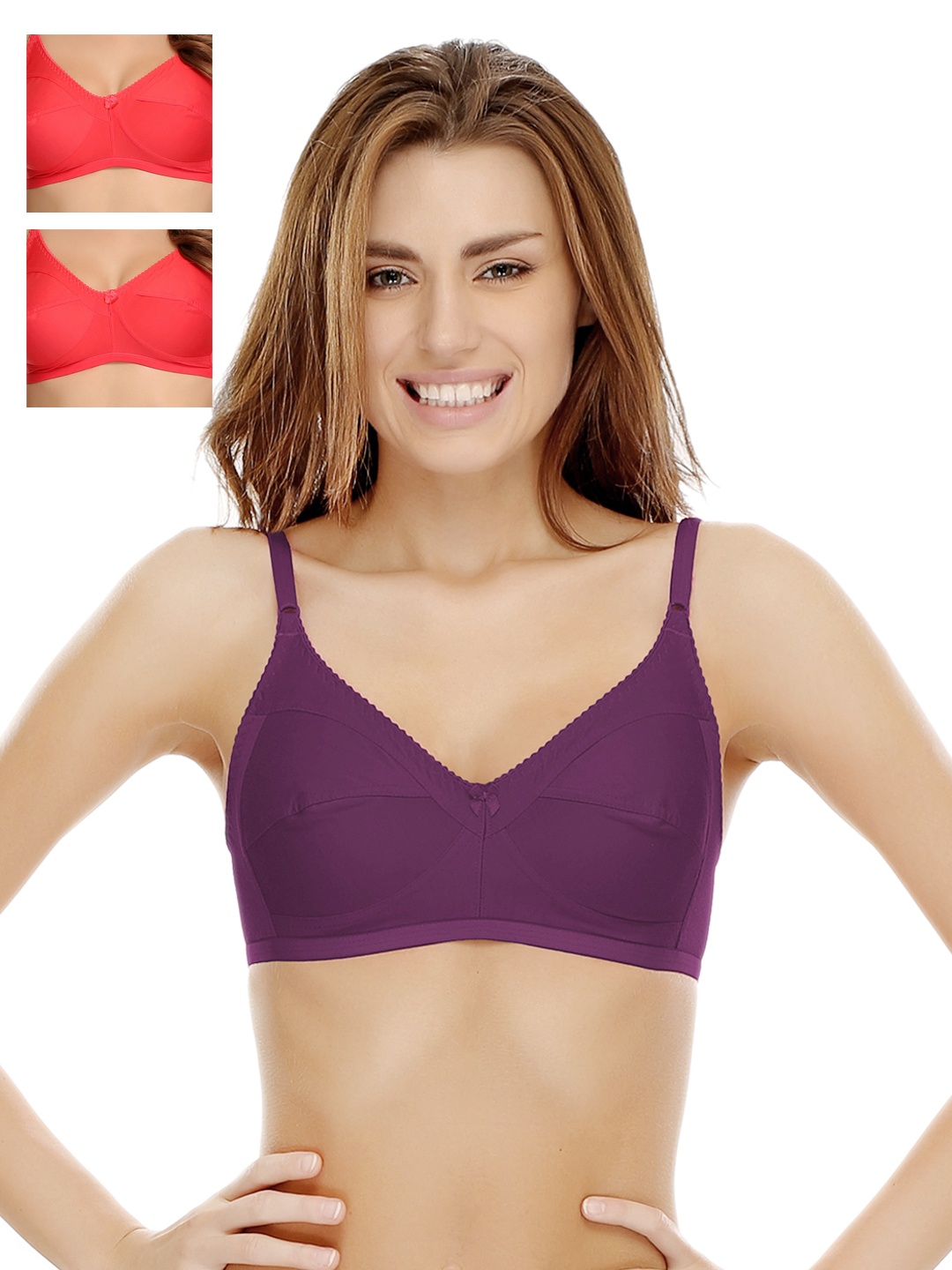 

Clovia Pack Of 3 Bra, Purple