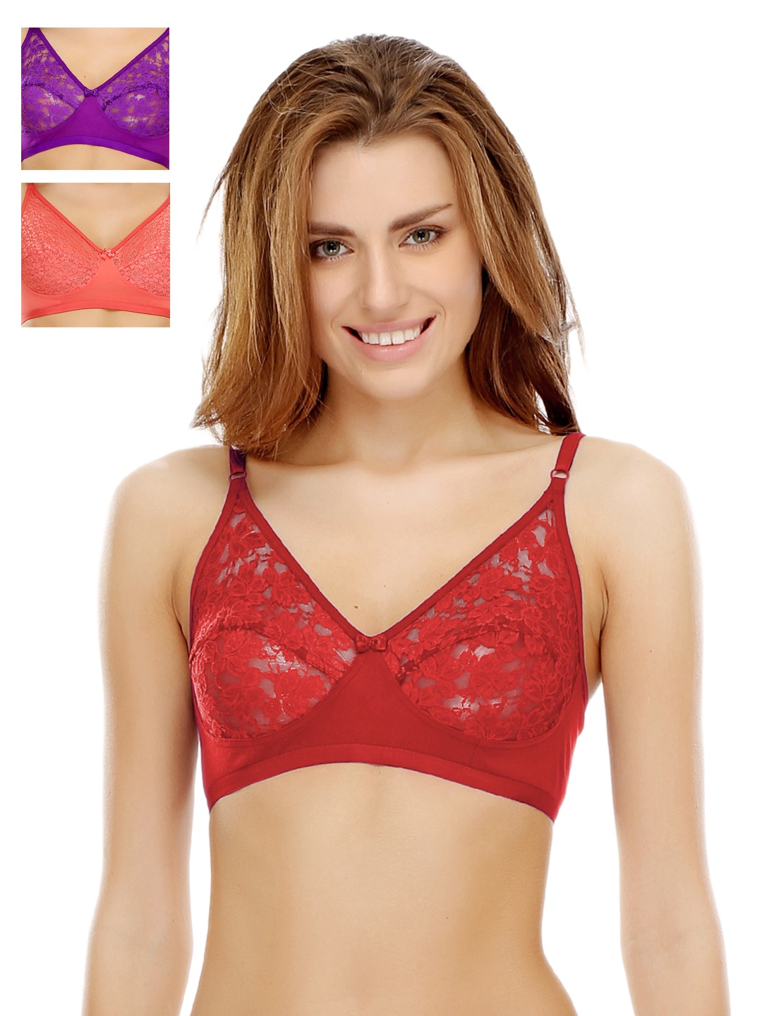 

Clovia Pack Of 3 Bra, Maroon