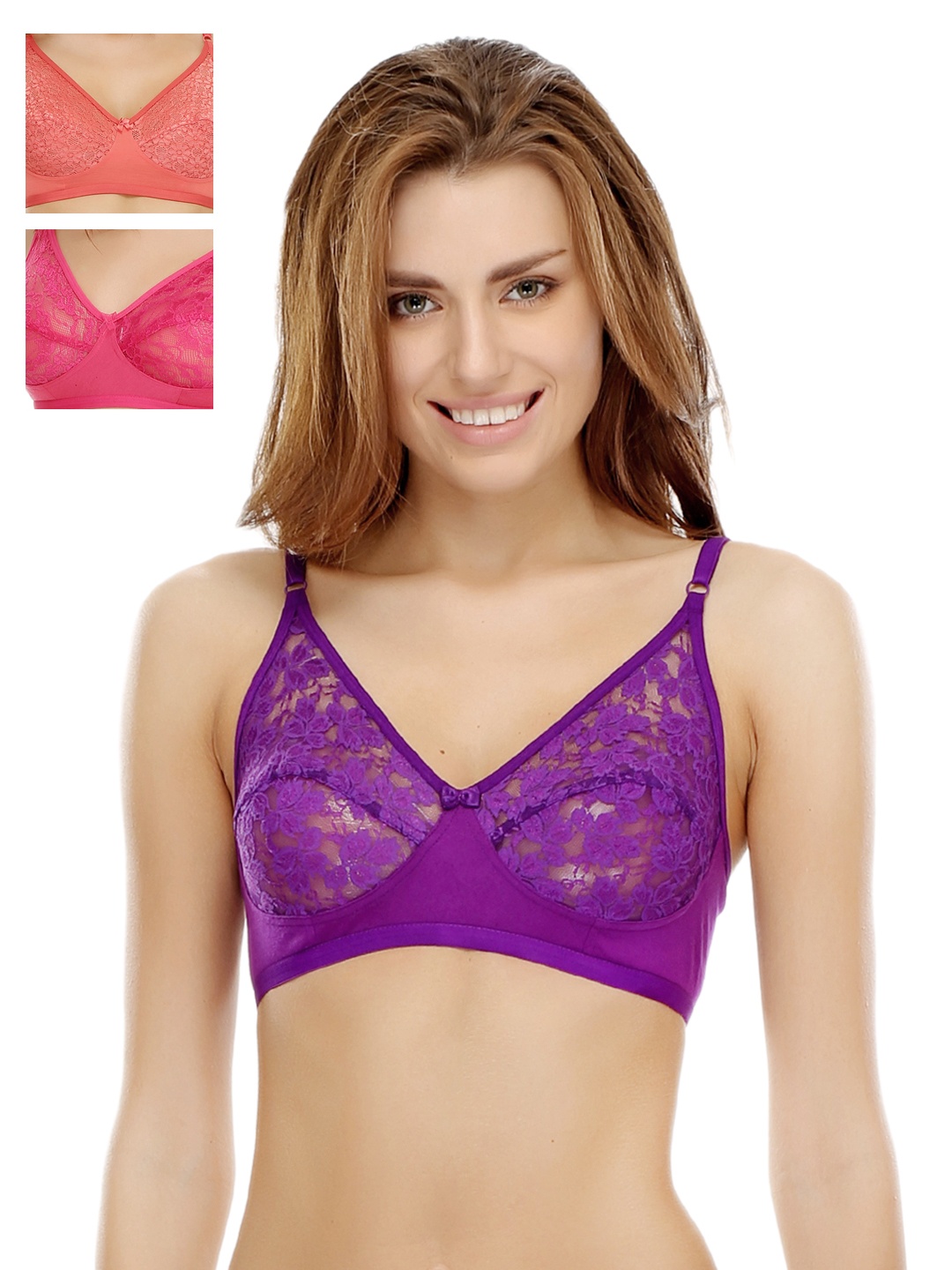 

Clovia Pack Of 3 Bra, Purple