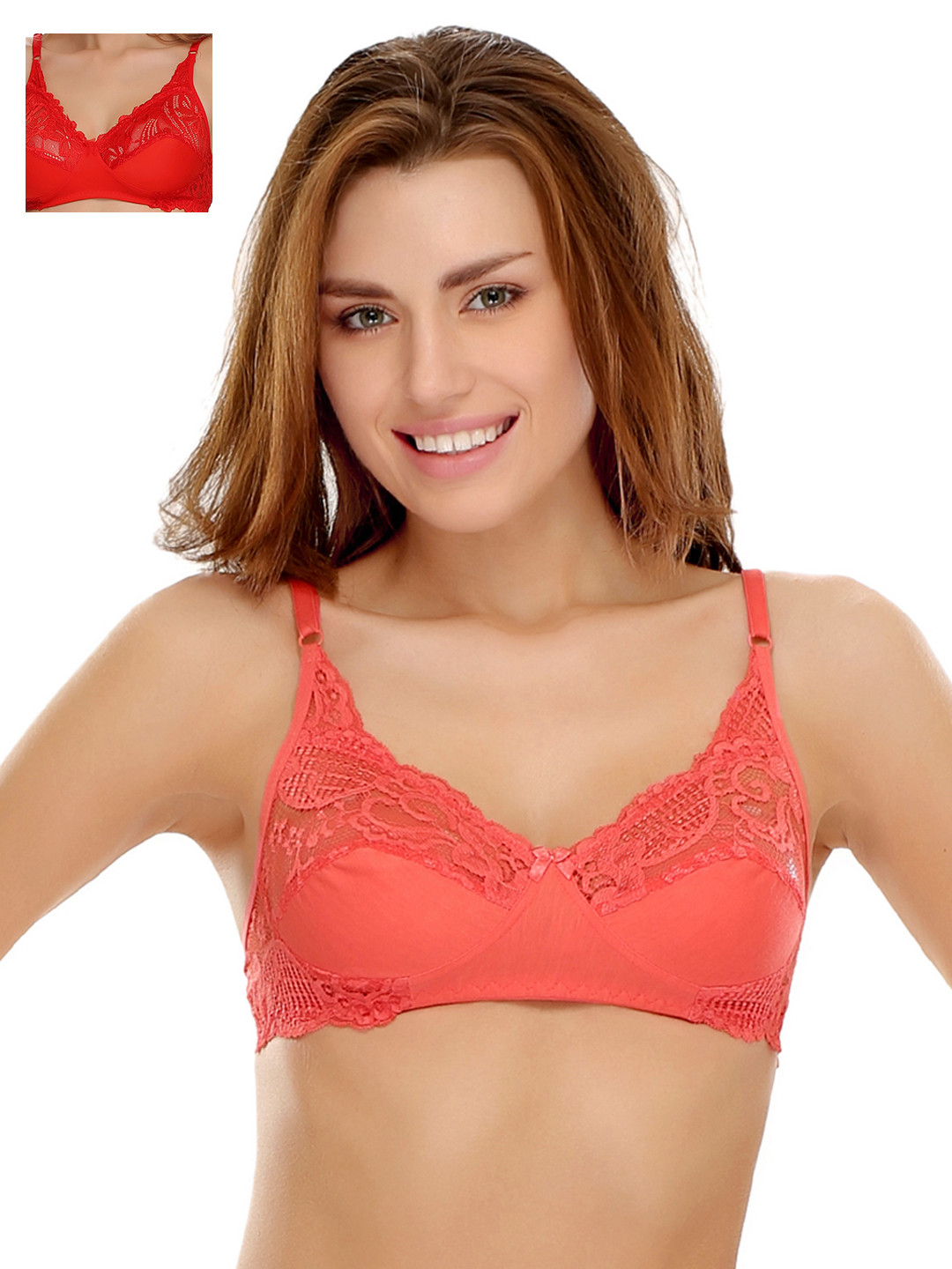 

Clovia Pack Of 2 Bra, Red