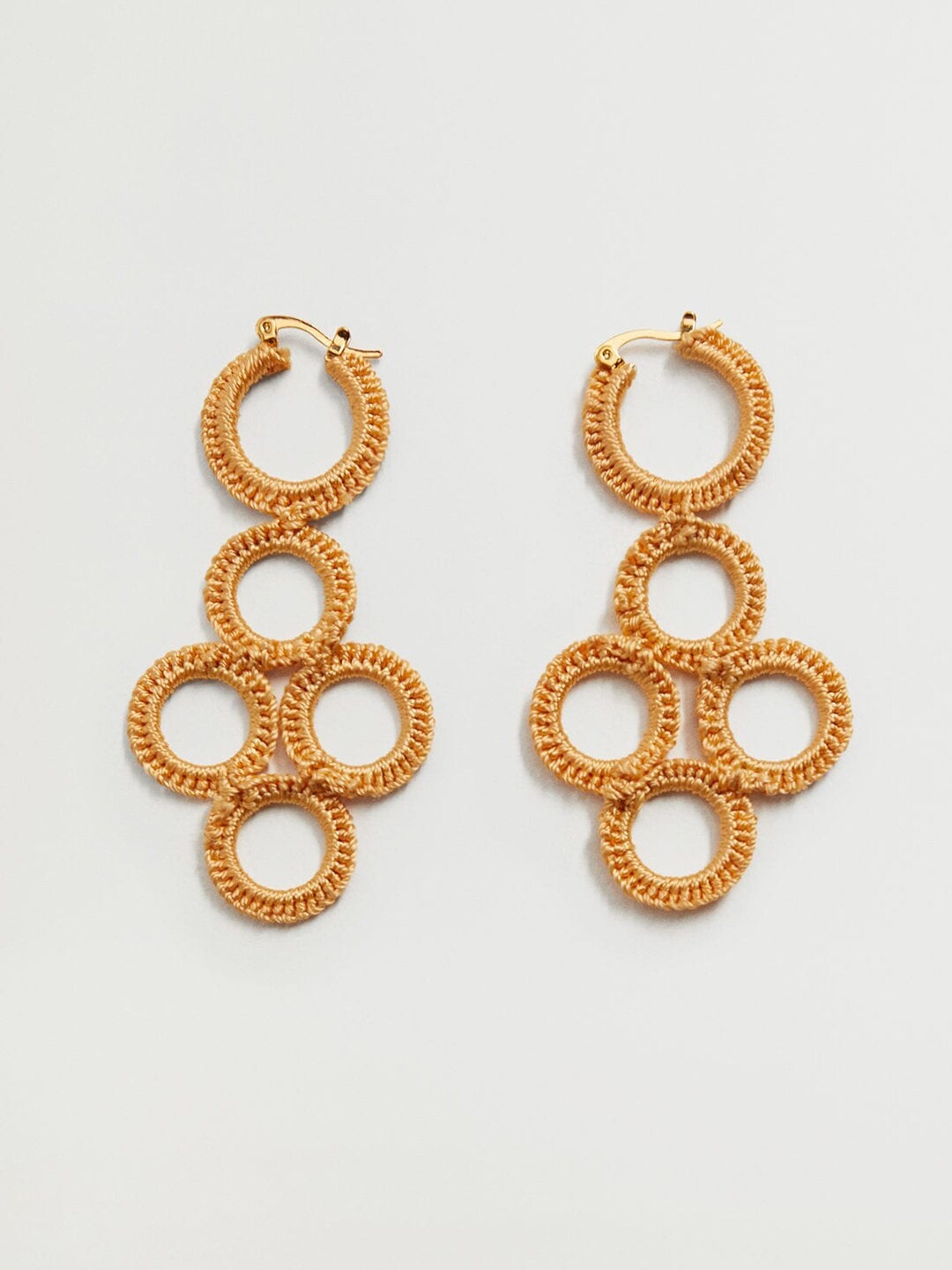 

MANGO Coral Orange Circular Drop Earrings