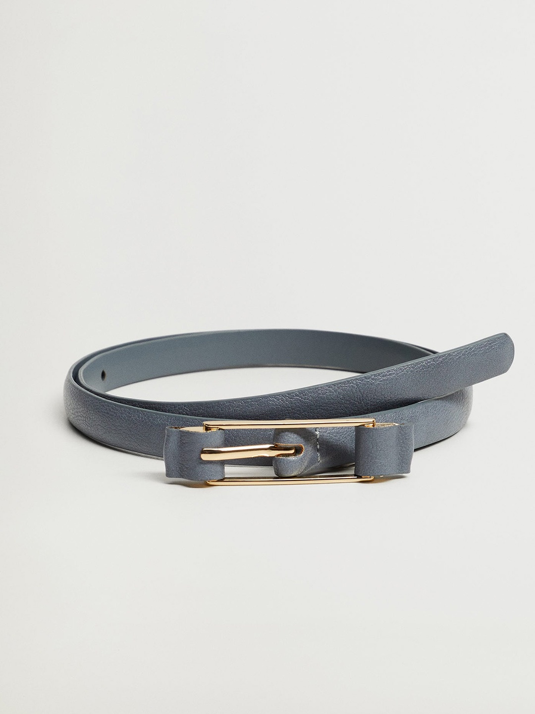 

MANGO Women Blue Solid Slim Belt