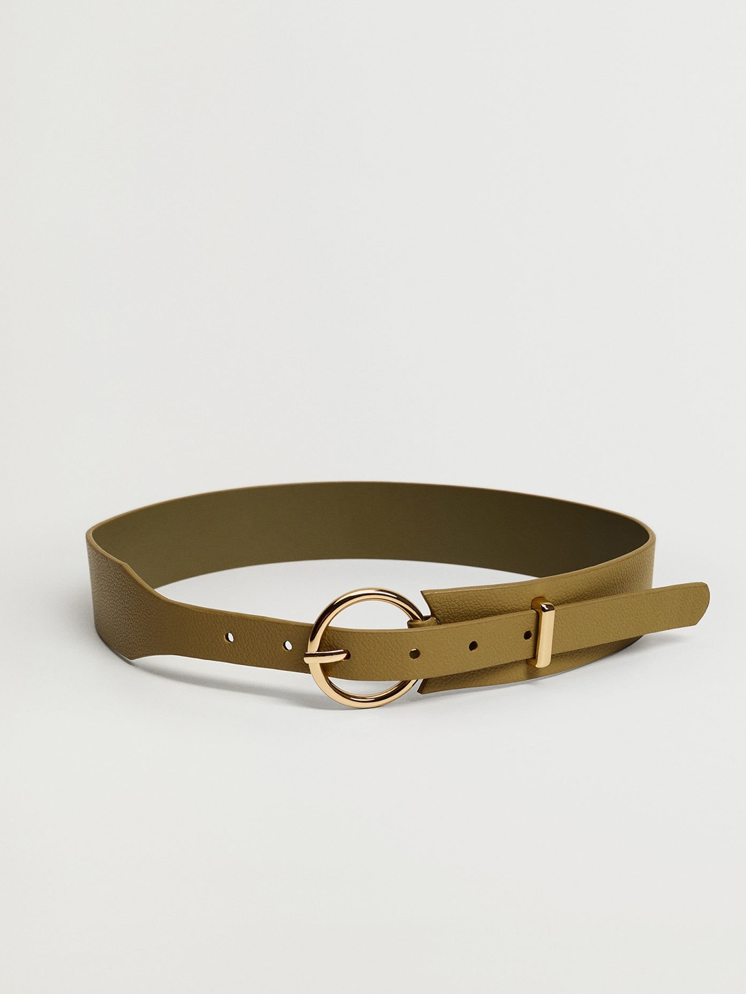

MANGO Women Olive Green Solid Wide Waist Belt