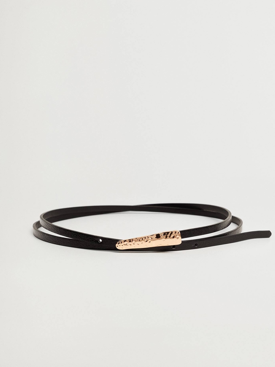 

MANGO Women Black Solid Slim Belt