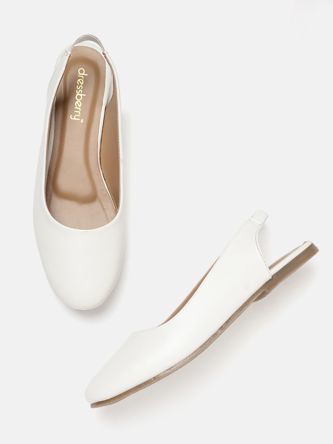 

DressBerry Women White Solid Mules