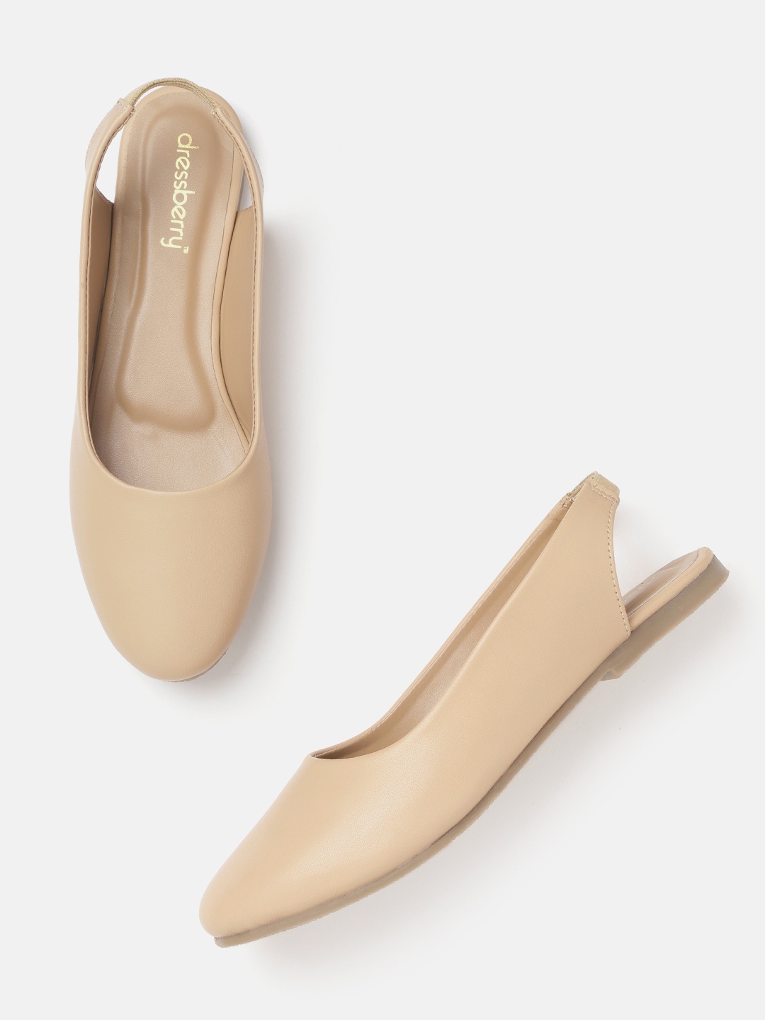 

DressBerry Women Beige Solid Mules