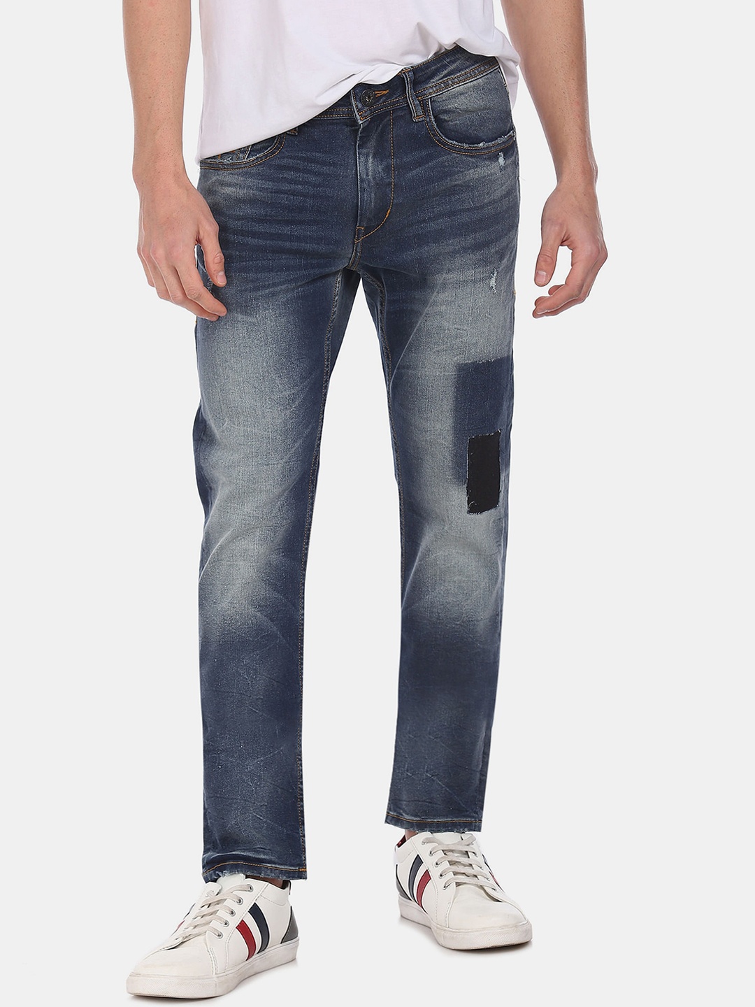 

Flying Machine Men Blue Slim Fit Mid-Rise Mildly Distressed Jeans