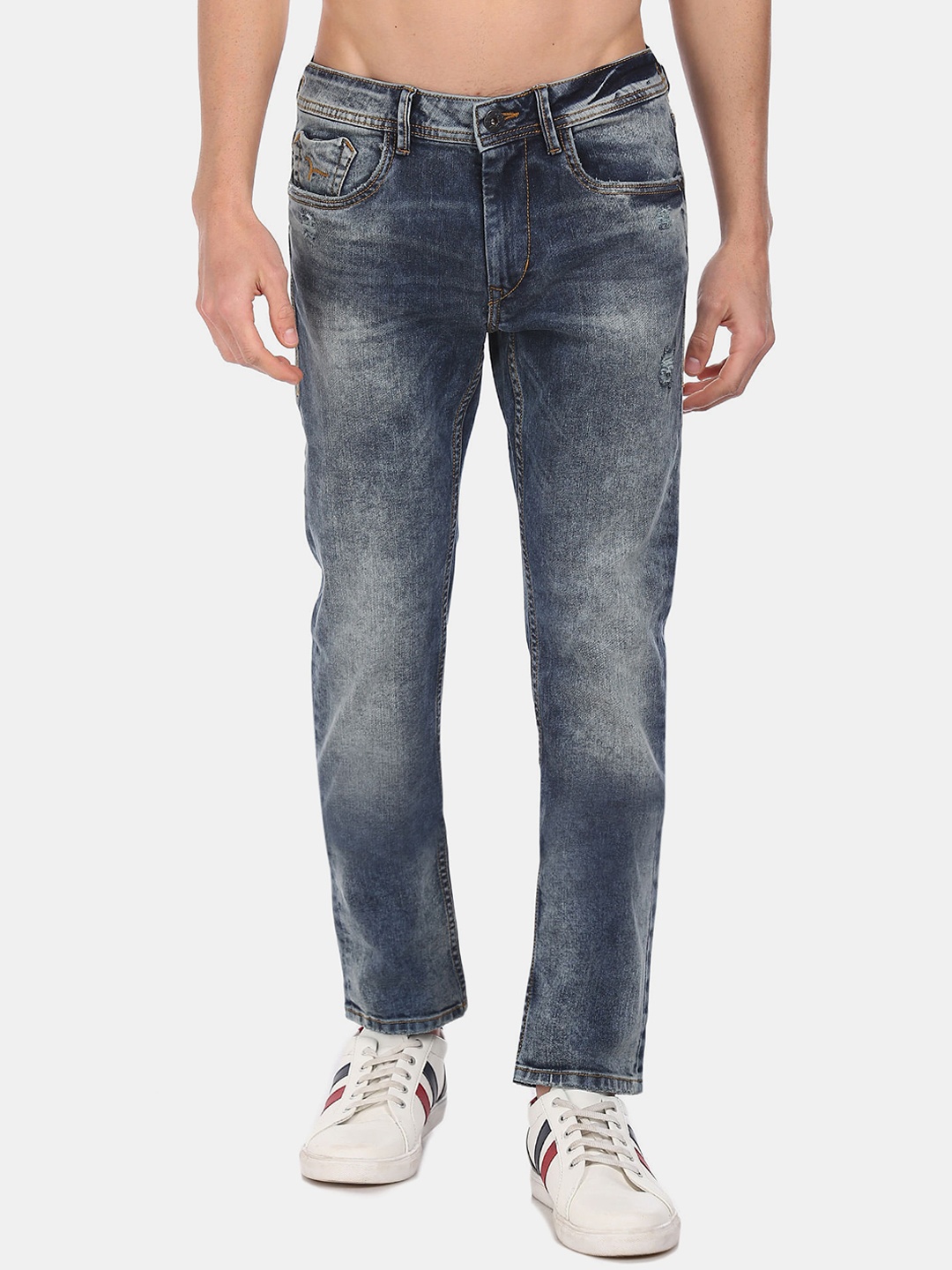 

Flying Machine Men Blue Tapered Fit Mid-Rise Clean Look Jeans