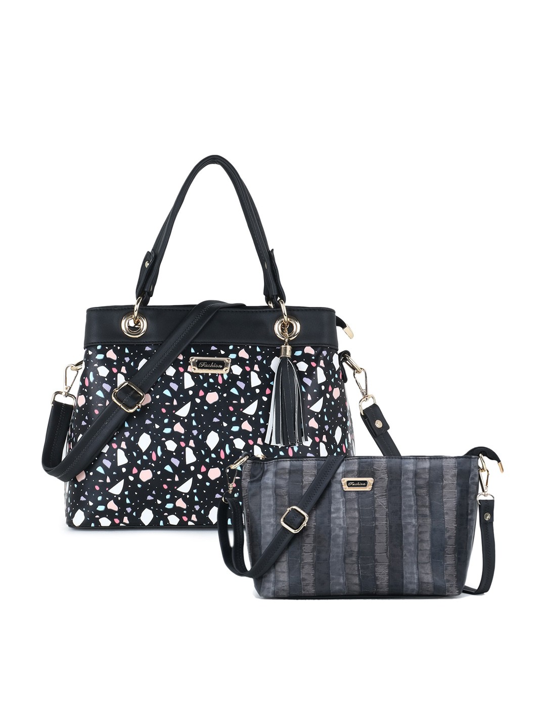 

WOMEN MARKS Black Printed Handheld Bag