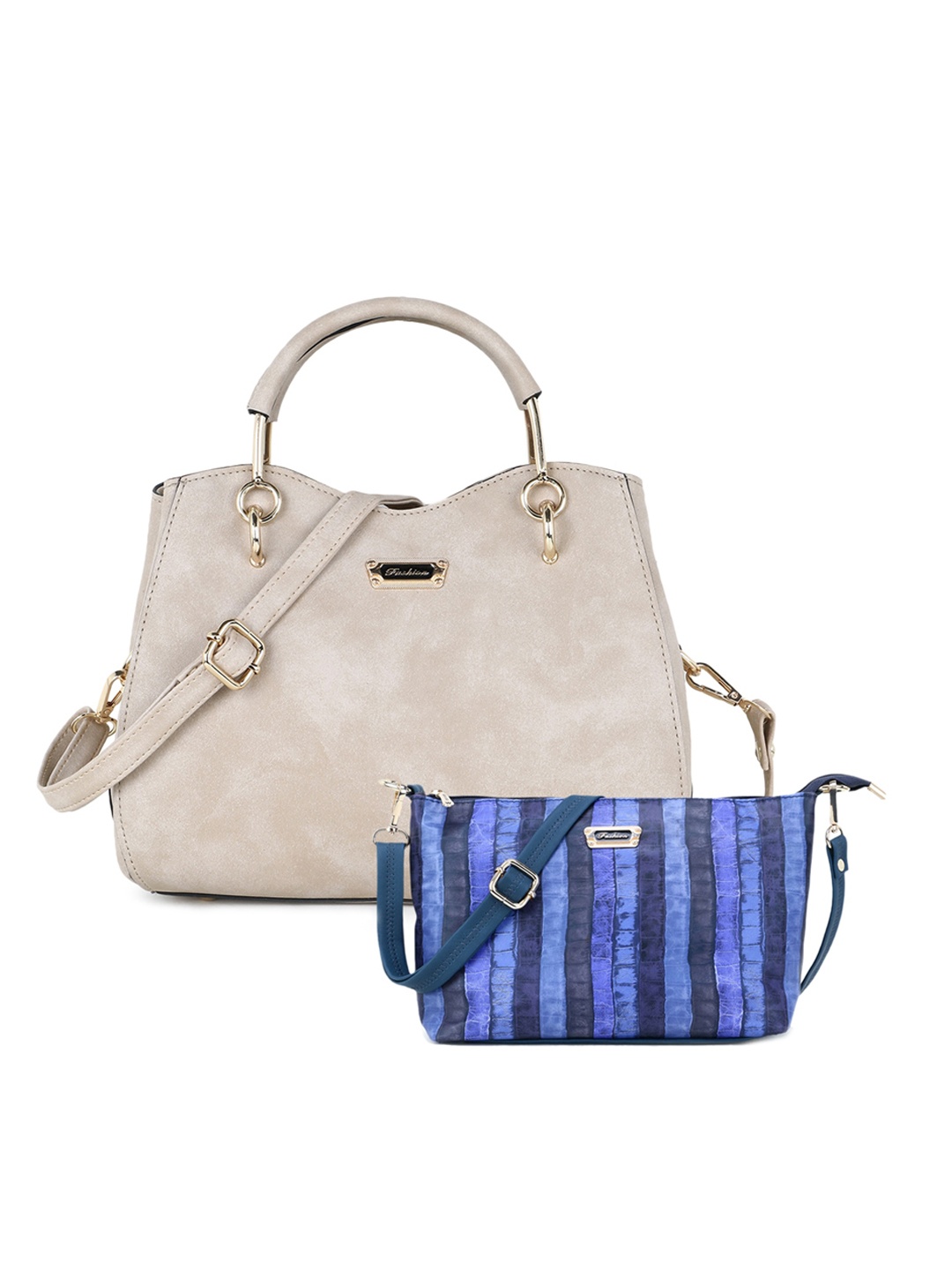 

WOMEN MARKS Cream-Coloured Self Design Handheld Bag