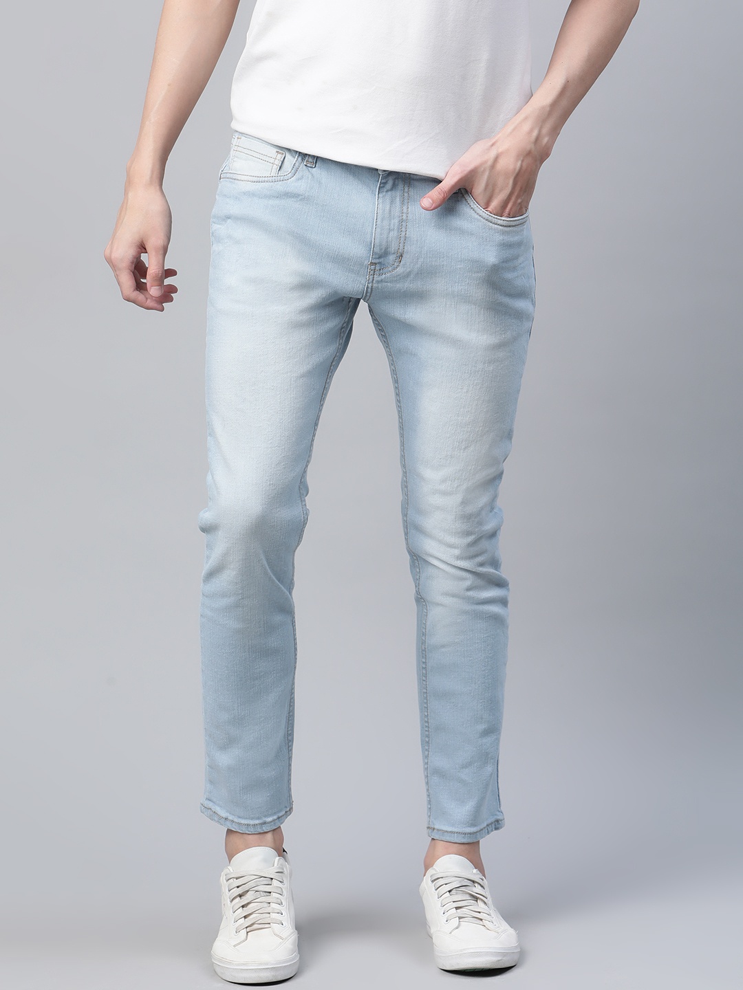 

Mast & Harbour Men Blue Skinny Fit Heavy Fade Stretchable Jeans