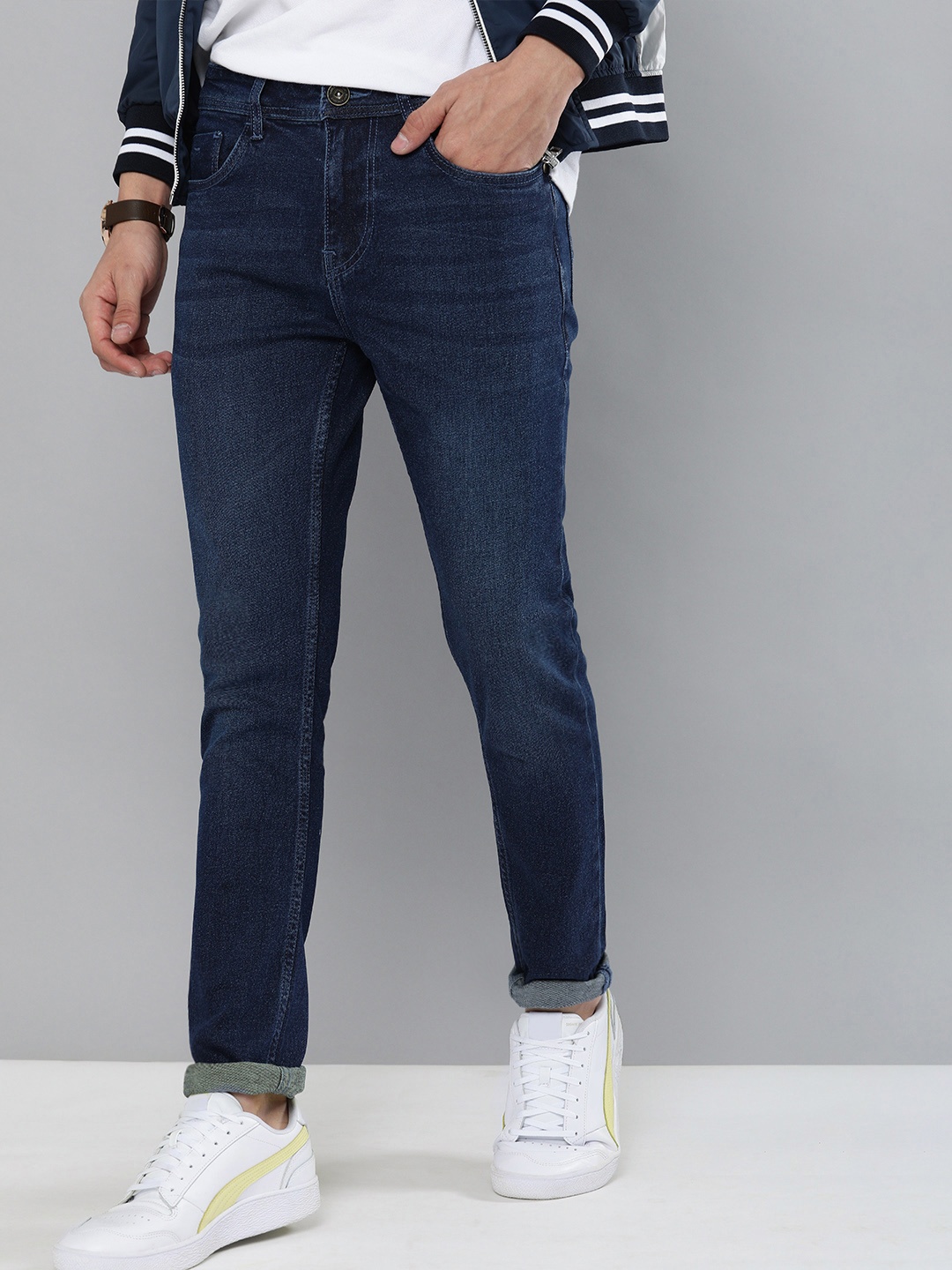 

Mast & Harbour Men Blue Skinny Fit Light Fade Stretchable Jeans