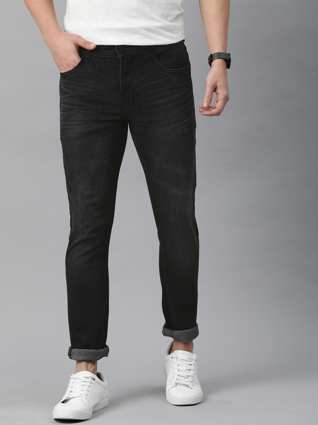 

Mast & Harbour Men Black Skinny Fit Light Fade Stretchable Jeans