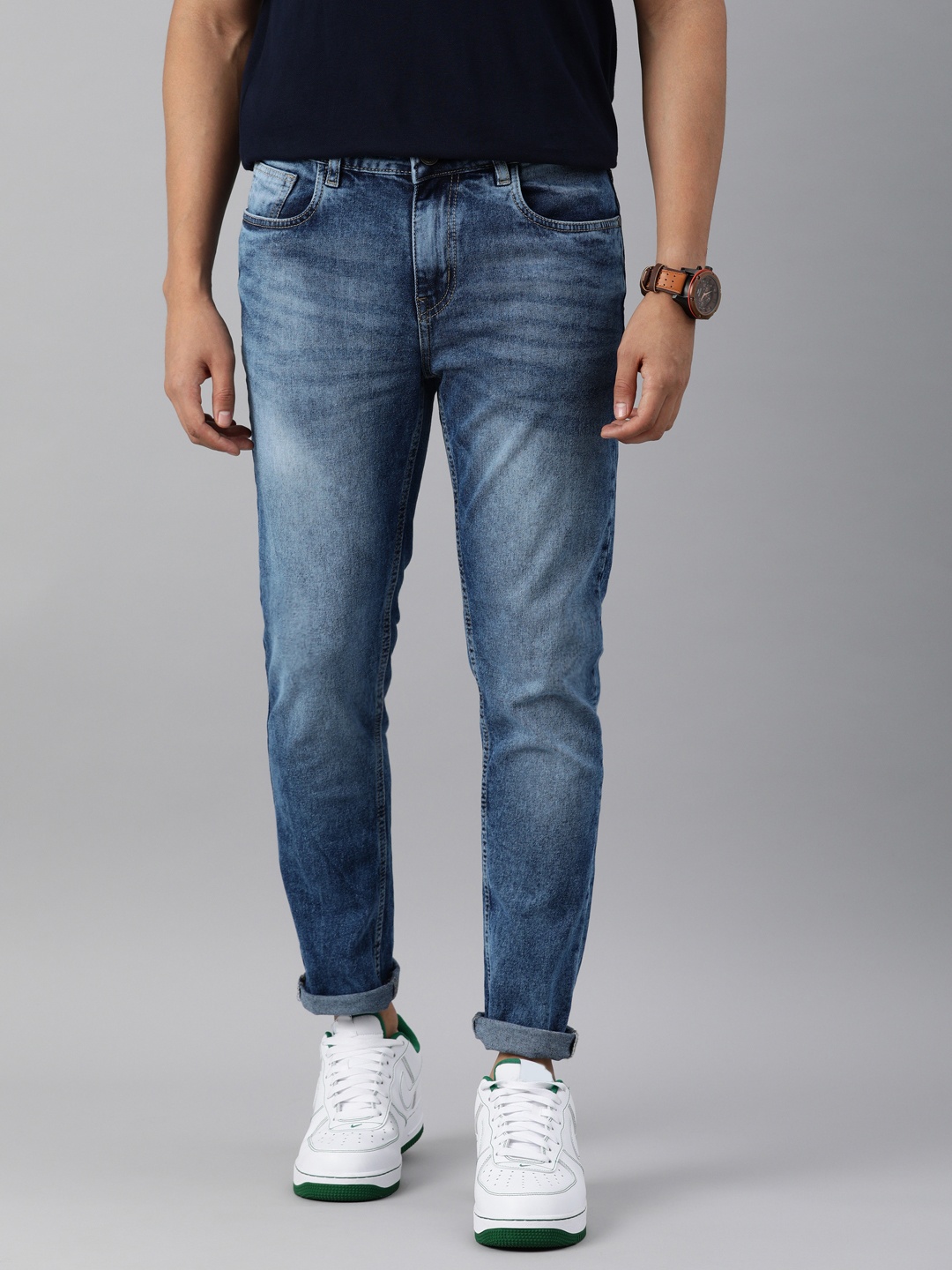 

Mast & Harbour Men Blue Light Fade Stretchable Jeans