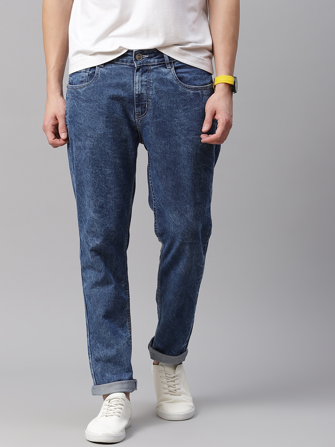 

Mast & Harbour Men Blue Skinny Fit Light Fade Stretchable Jeans