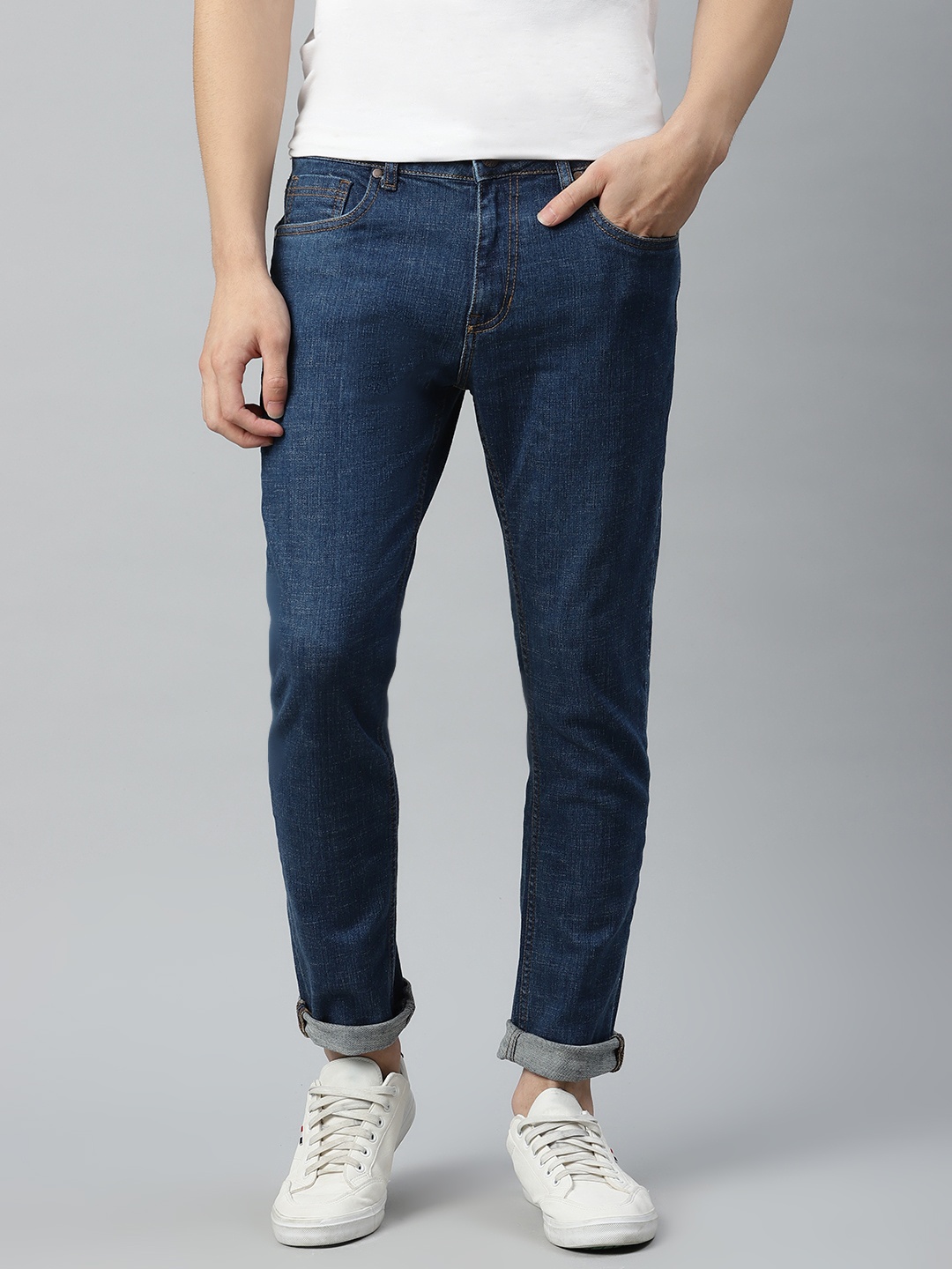 

Mast & Harbour Men Navy Blue Skinny Fit Stretchable Jeans