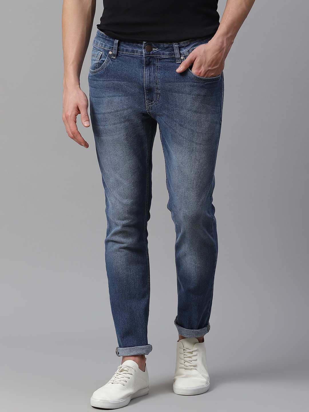 

Mast & Harbour Men Blue Skinny Fit Light Fade Stretchable Jeans