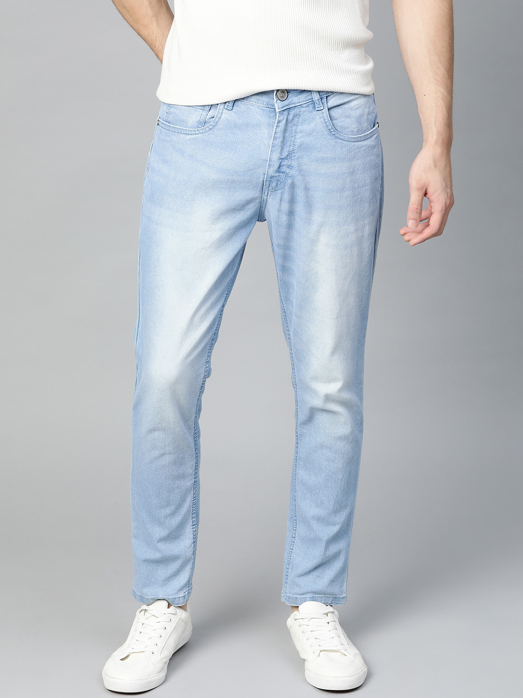 

Mast & Harbour Men Blue Slim Tapered Fit Light Fade Stretchable Jeans