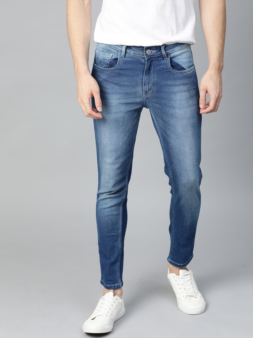 

Mast & Harbour Men Blue Slim Tapered Fit Heavy Fade Stretchable Jeans