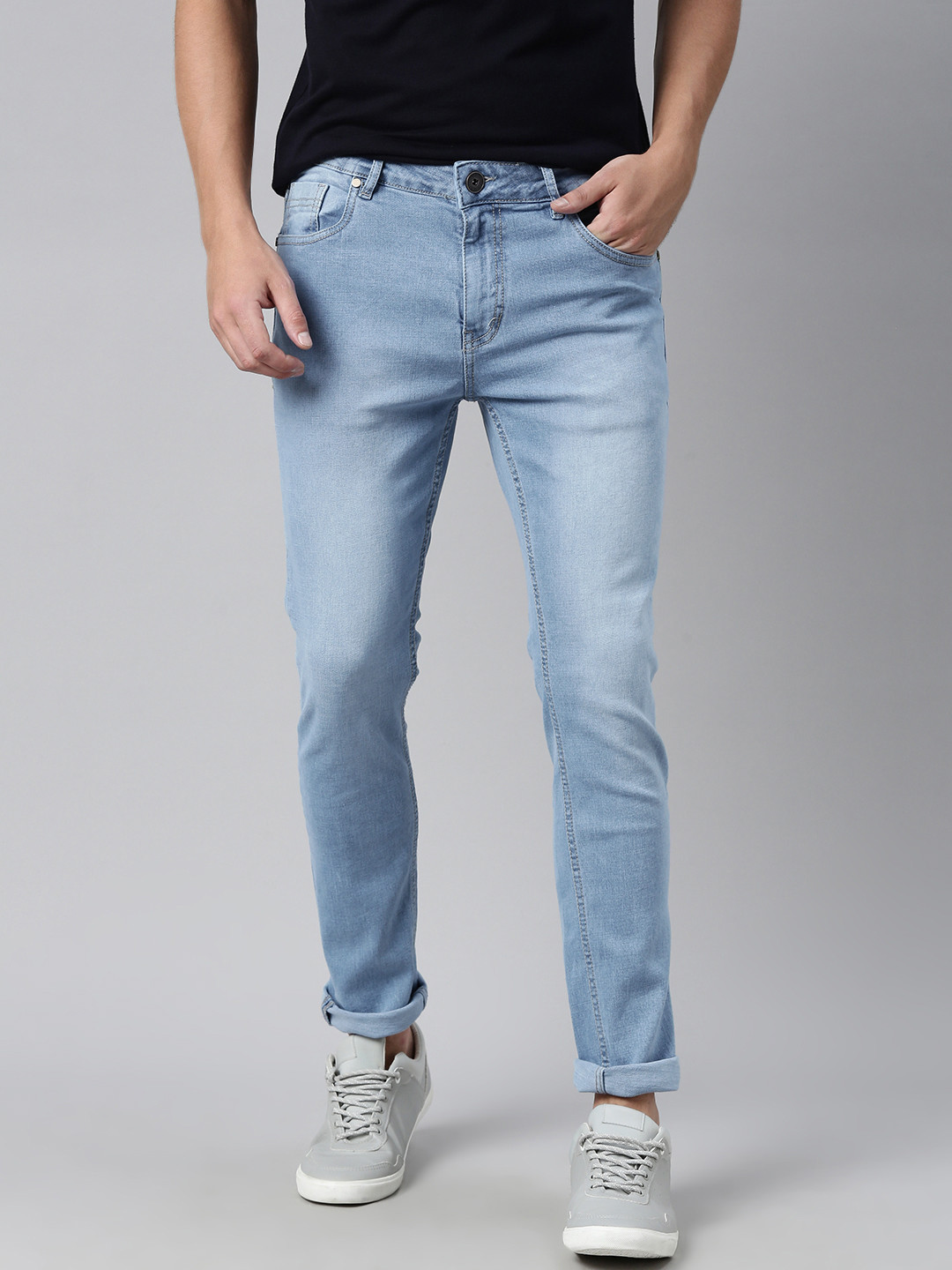 

Mast & Harbour Men Blue Skinny Fit Heavy Fade Stretchable Jeans