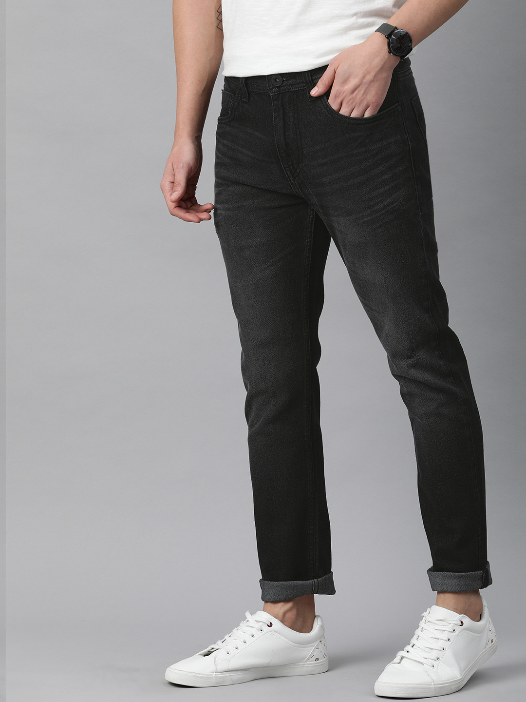 

Mast & Harbour Men Black Skinny Fit Light Fade Stretchable Jeans