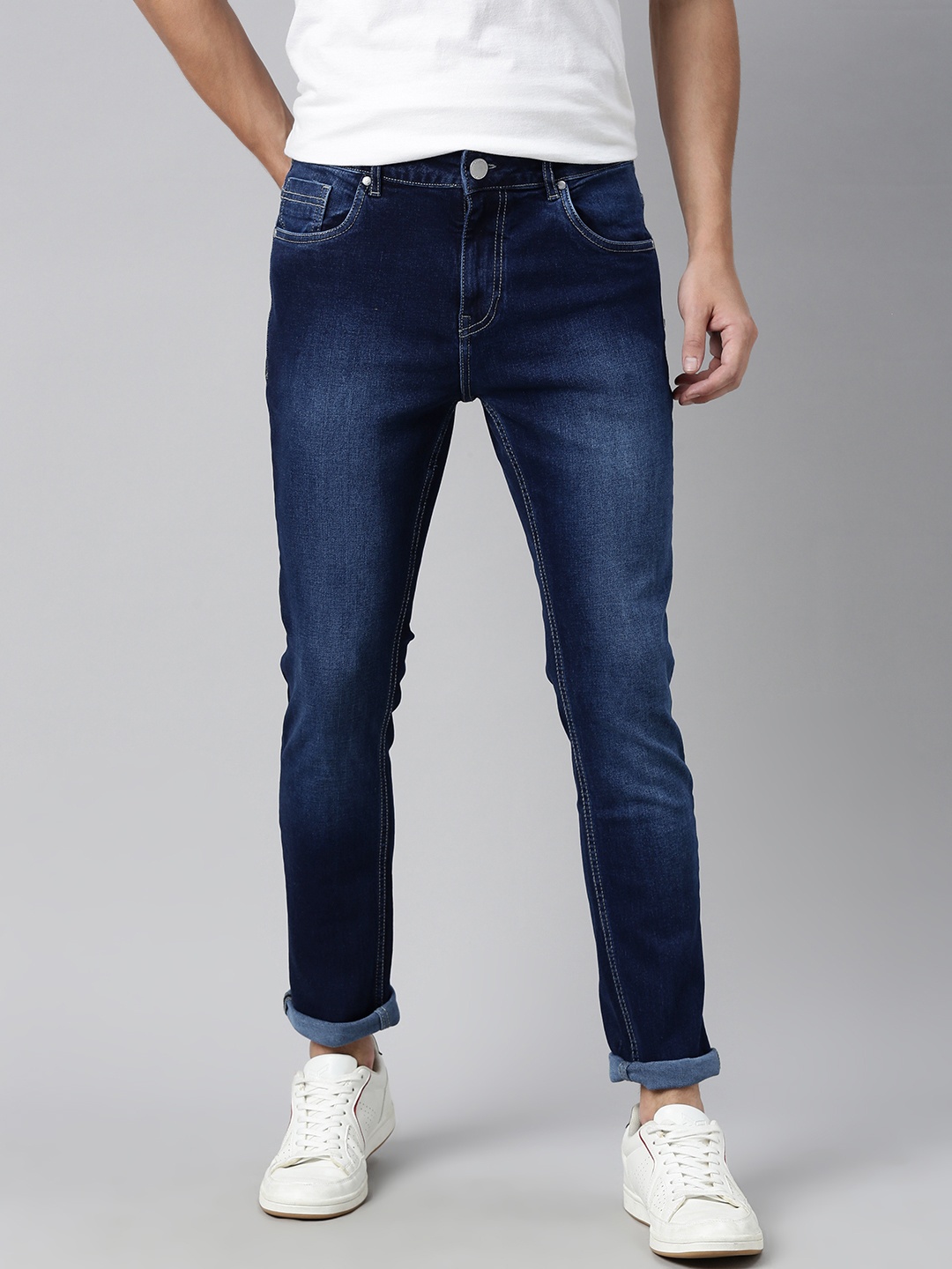 

Mast & Harbour Men Blue Skinny Fit Light Fade Stretchable Jeans