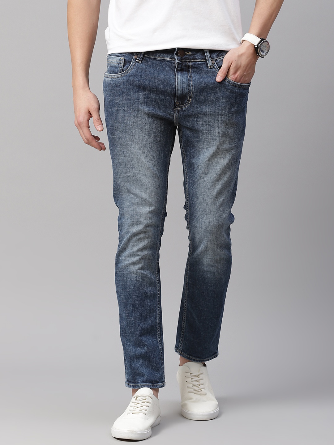

Mast & Harbour Men Blue Skinny Fit Light Fade Stretchable Jeans
